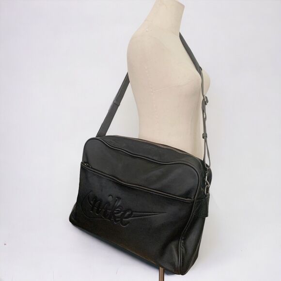 Nike Swoosh Leather Laptop Briefcase Shoulder Bag - Picture 1 of 11